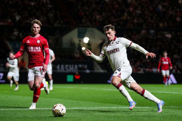Harrison Burrows of Sheffield United in action during the Sky Bet Championship Playoff Semi-final match Bristol City vs Sheffield United at Ashton Gate, Bristol, United Kingdom, 8th May 2025

(Photo by Gareth Evans/News Images)