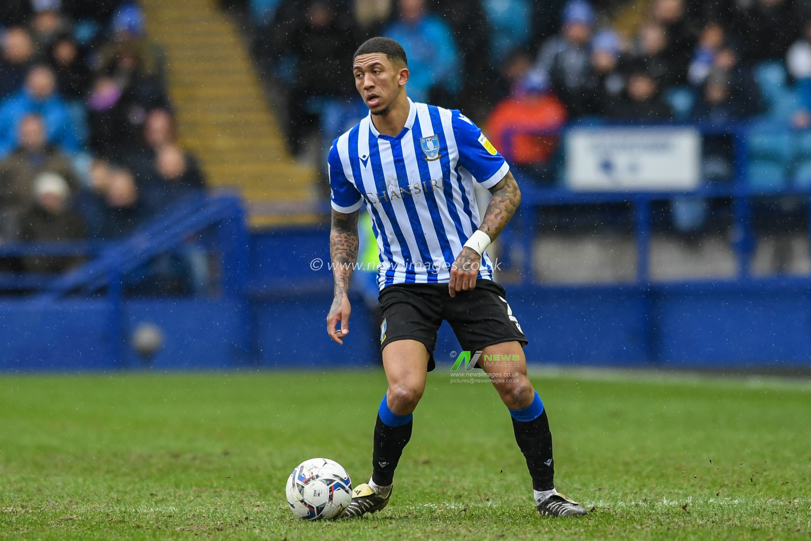 Liam Palmer #2 of Sheffield Wednesday with the ball