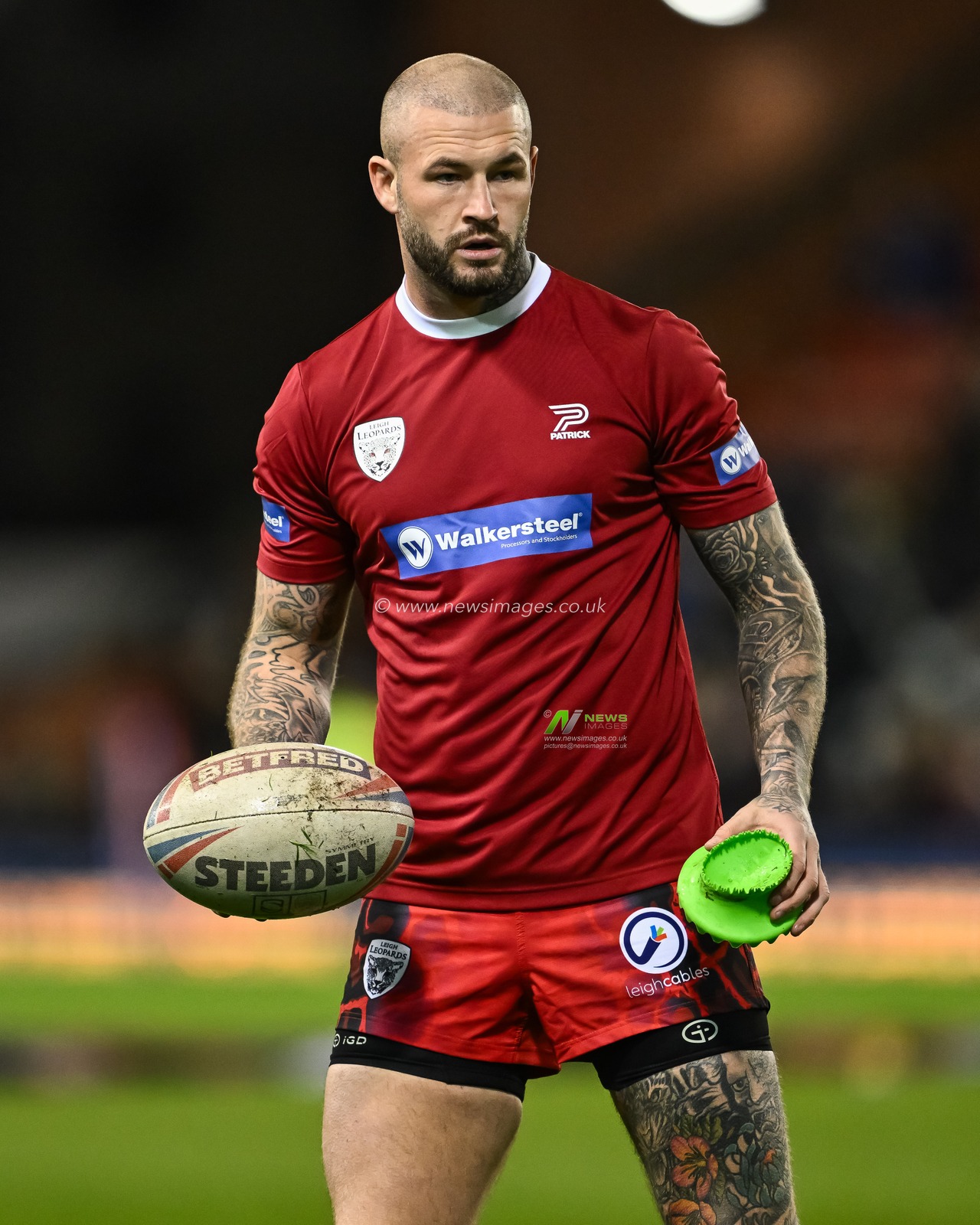Zak Hardaker of Leigh Leopards during pre match warm up ahead of the Betfred Super League Round 1 match Leigh Leopards vs Huddersfield Giants at Leigh Sports Village, Leigh, United Kingdom, 16th February 2024

(Photo by Craig Thomas/News Images)