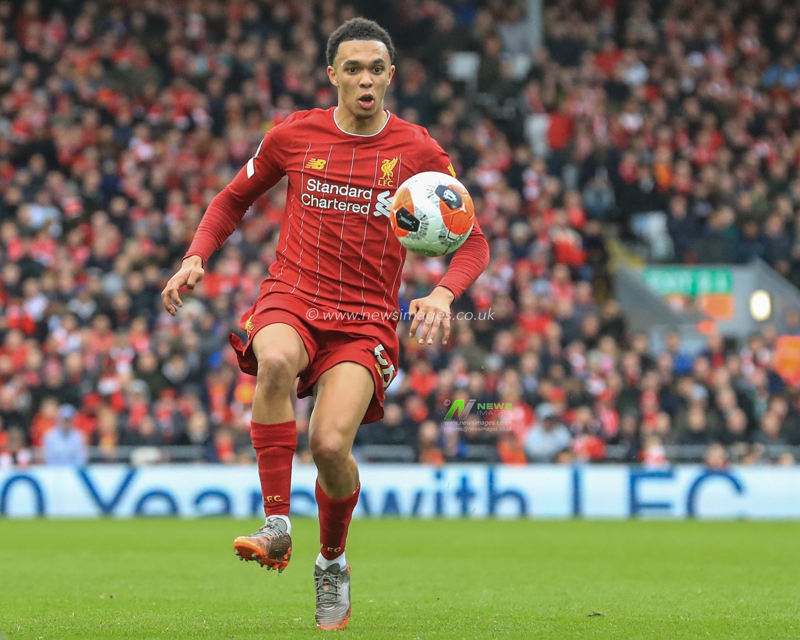 7th March 2020, Anfield, Liverpool, England; Premier League, Liverpool v Bournemouth : Trent Alexander-Arnold (66) of Liverpool in action during the game