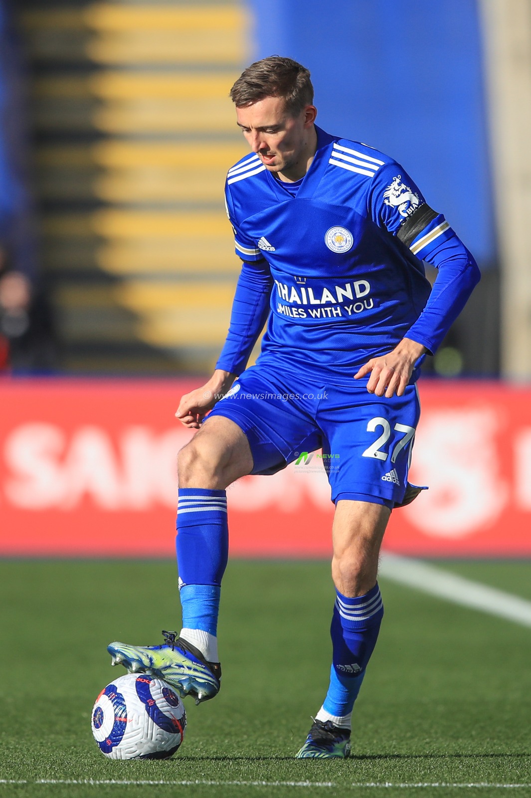 Timoty Castagne #27 of Leicester City in action during the game