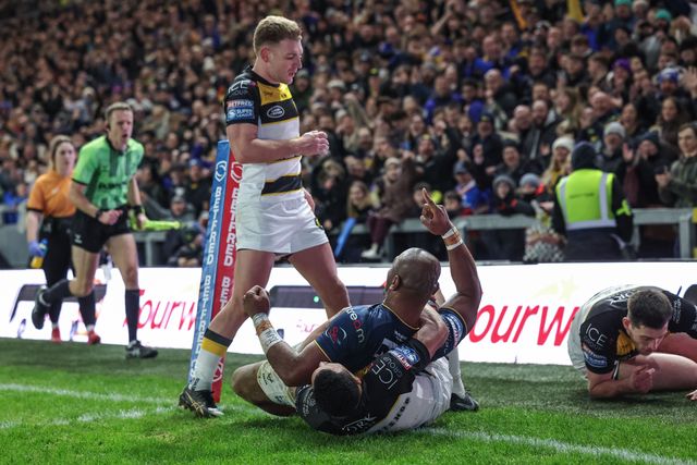 Maika Sivo of Leeds Rhinos goes over for a try on his home debut during the Betfred Super League Round 2 match Leeds Rhinos vs York Knights at AMT Headingley Stadium, Leeds, United Kingdom on 20 February 2026

(Photo by Mark Cosgrove/News Images)