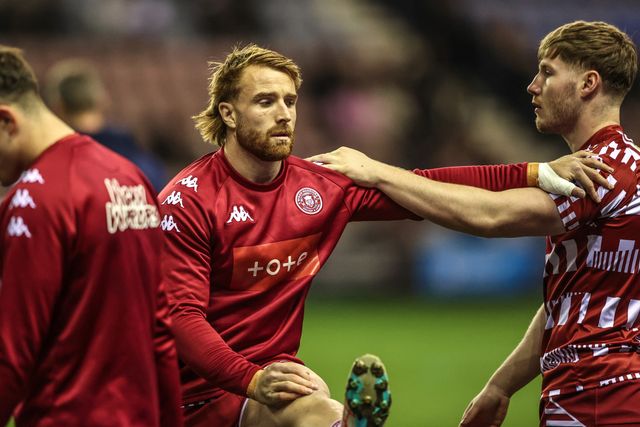 Adam Keighran of Wigan Warriors in the pre-game warm up during the Betfred Super League round 5 match Wigan Warriors vs York Knights at The Brick Community Stadium, Wigan, United Kingdom on 19 March 2026

(Photo by Alfie Cosgrove/News Images)