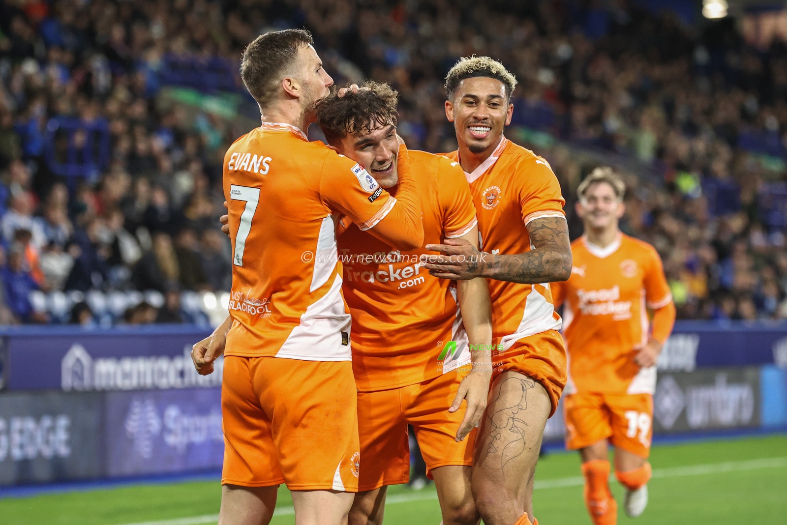 Kyle Joseph of Blackpool celebrates his goal to make it 0-1 during the Sky Bet League 1 match Huddersfield Town vs Blackpool at John Smith's Stadium, Huddersfield, United Kingdom, 24th September 2024

(Photo by Alfie Cosgrove/News Images)