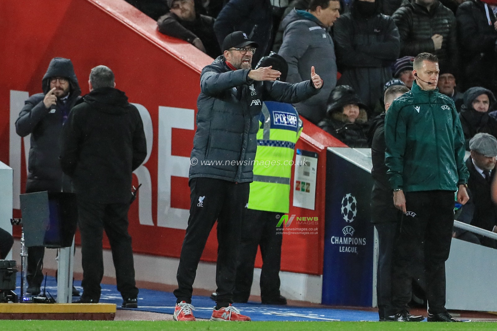 11th March 2020, Anfield, Liverpool, England; UEFA Champions League, Round of 16 Leg 2 of 2, Liverpool v Atletico Madrid : Jurgen Klopp manager of Liverpool reacts as Atletico win a free-kick