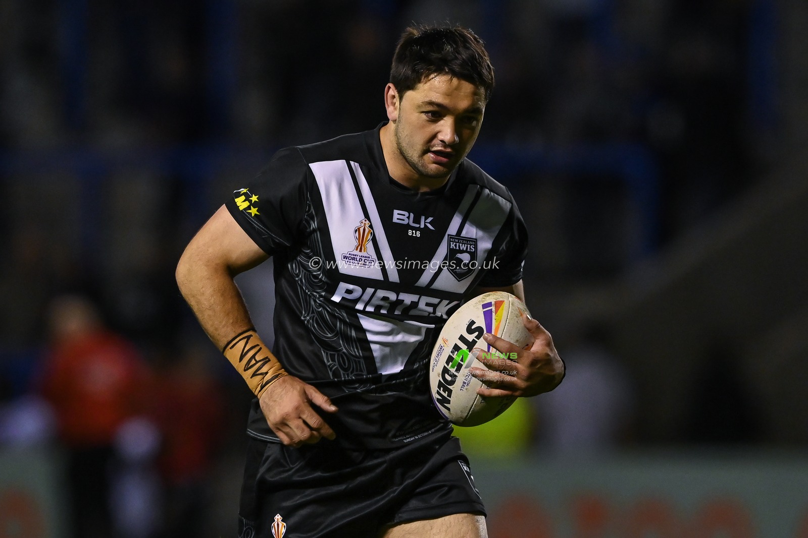 Brandon Smith of New Zealand during pre match warm up ahead of the Rugby League World Cup 2021 match New Zealand vs Lebanon at Halliwell Jones Stadium, Warrington, United Kingdom, 16th October 2022

(Photo by Craig Thomas/News Images)