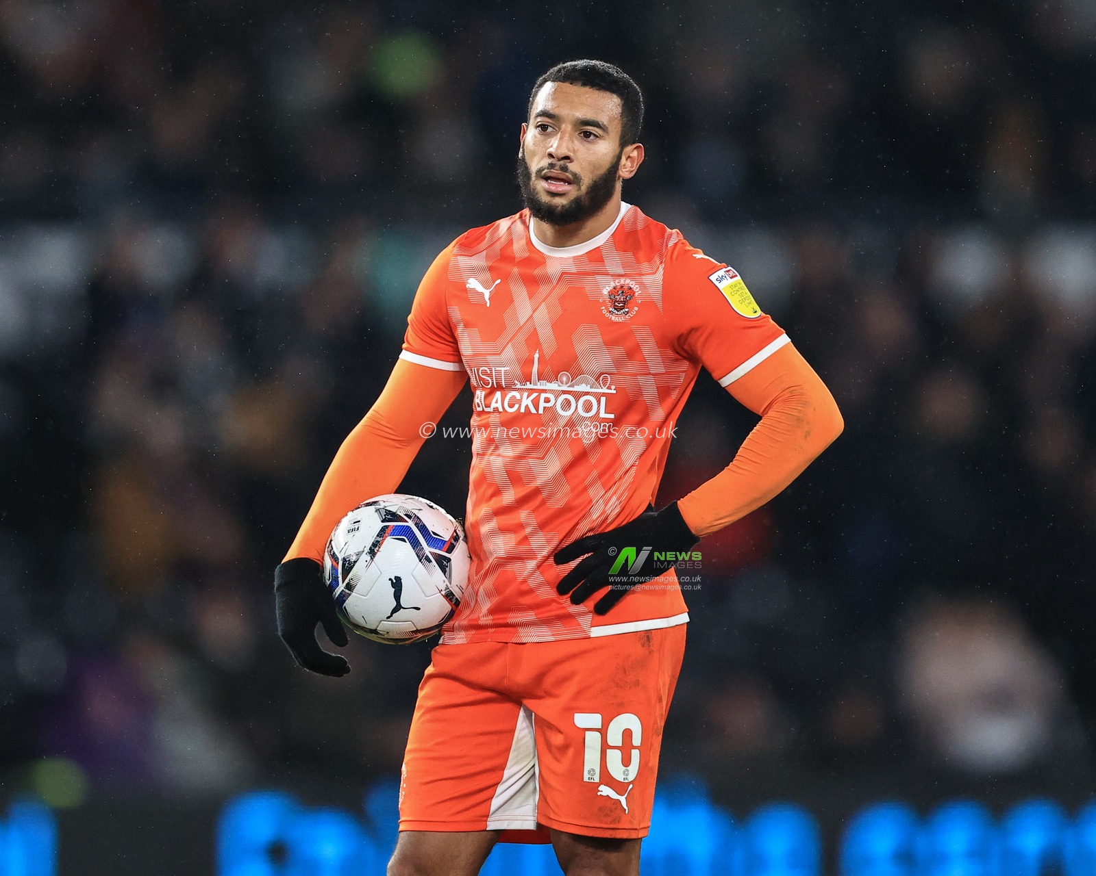 Keshi Anderson #10 of Blackpool during the game