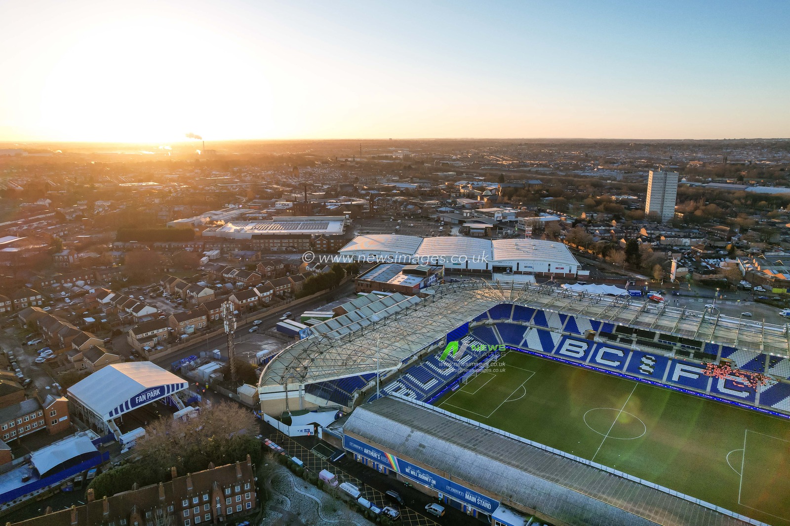 An aerial view of the St. Andrew's Stadium ahead of the Sky Bet Championship match Birmingham City vs Coventry City at St. Andrew's @ Knighthead Park, Birmingham, United Kingdom, 4th January 2026

(Photo by Euan Manning/News Images)

*** GER AUT SUI OUT ***