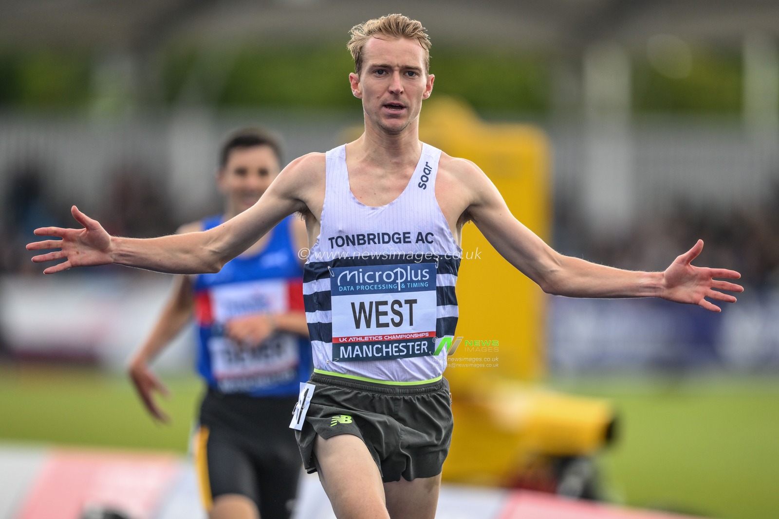 James West wins the 5000m during the Microplus UK Athletics Championships Day 2 at Manchester Regional Arena, Manchester, United Kingdom, 30th June 2024

(Photo by Craig Thomas/News Images)