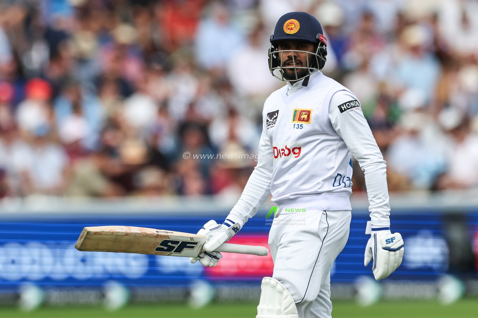 Dhananjaya de Silva of Sri Lanka leaves the field after being dismissed during the England v Sri Lanka 2nd Rothesay Test Match Day 2 at Lords, London, United Kingdom, 30th August 2024

(Photo by Mark Cosgrove/News Images)