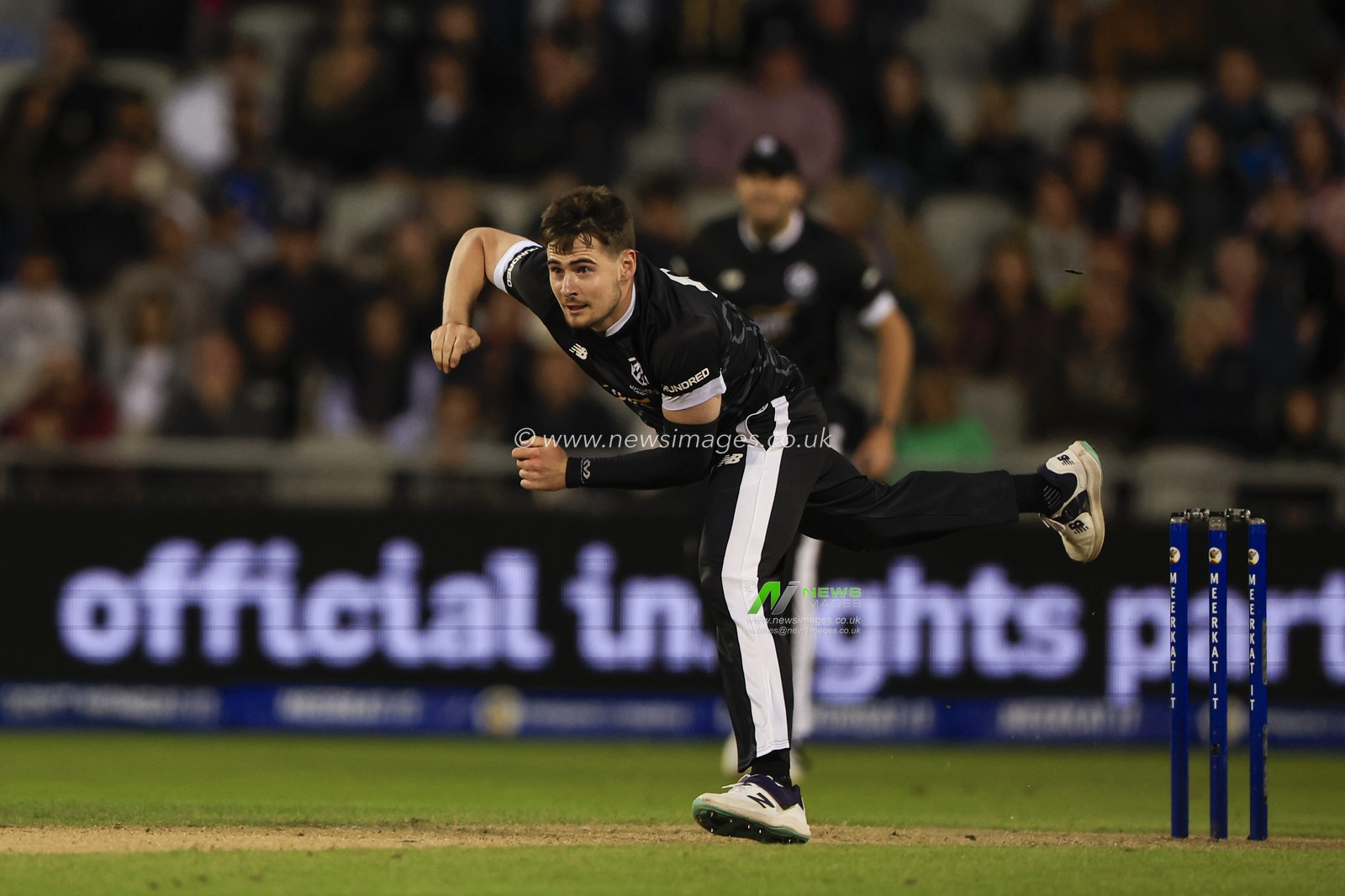 Josh Little of Manchester Originals in bowling action during The Hundred match Manchester Originals vs Birmingham Phoenix at Old Trafford, Manchester, United Kingdom, 7th August 2023

(Photo by Conor Molloy/News Images)