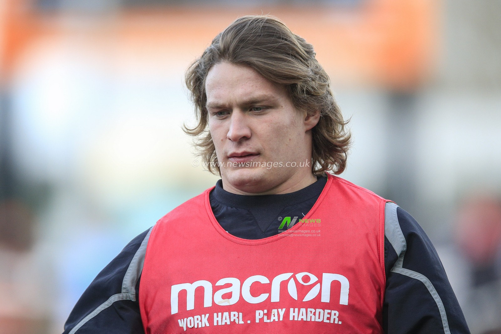 Connor Collett of Newcastle Falcons during the pre-game warm up