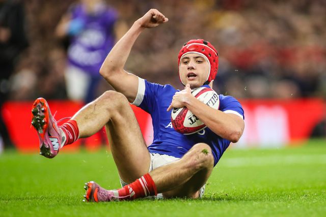 Louis Bielle-Biarrey of France during the Guinness Six Nations match Wales vs France at Principality Stadium, Cardiff, United Kingdom, 15th February 2026

(Photo by Andrew Lewis/News Images)