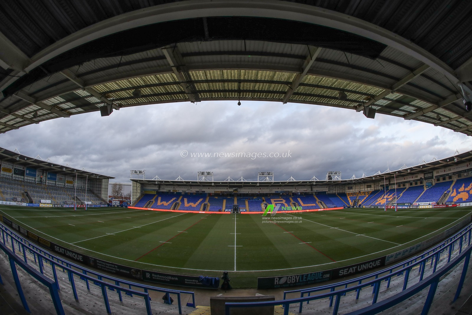 A general view inside of the Luke Littler Stadium, home of Warrington Wolves ahead of the Betfred Super League Round 2 match Warrington Wolves vs Catalans Dragons at Luke Littler Stadium, Warrington, United Kingdom, 21st February 2025

(Photo by Gareth Evans/News Images)