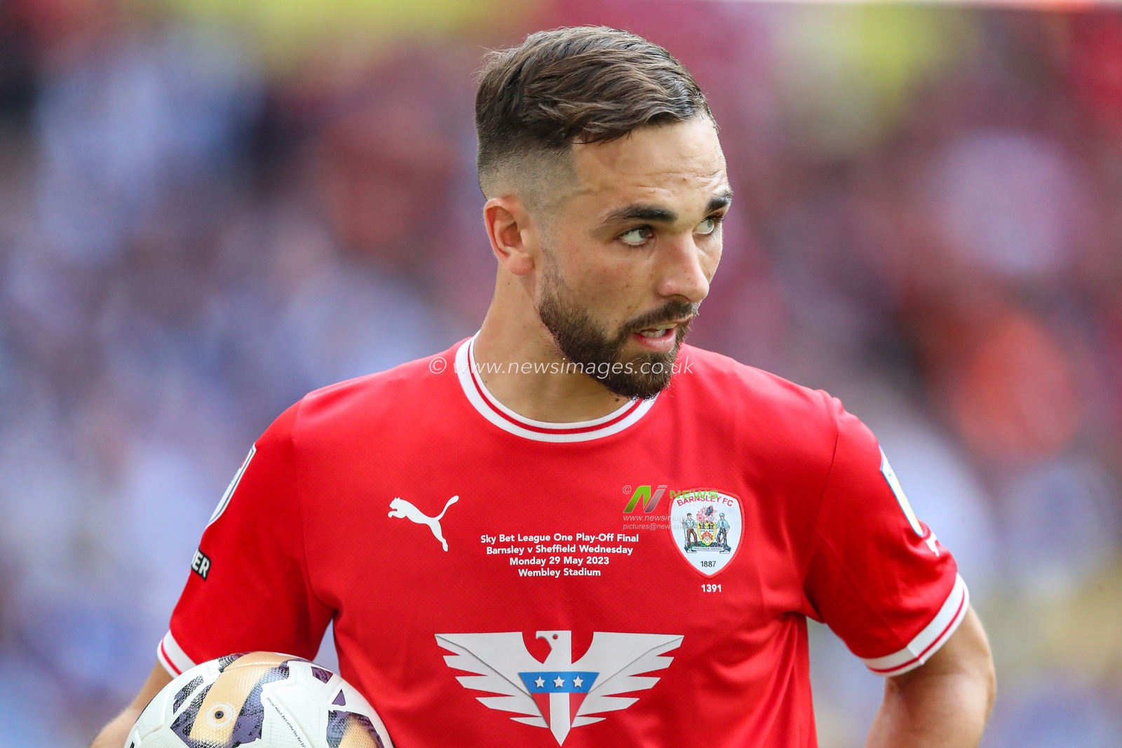 Adam Phillips #30 of Barnsley during the Sky Bet League 1 Play-off Final match Barnsley vs Sheffield Wednesday at Wembley Stadium, London, United Kingdom, 29th May 2023

(Photo by Gareth Evans/News Images)