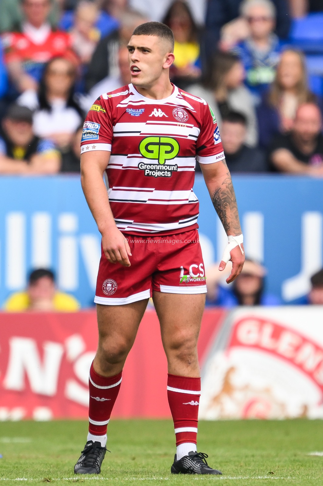Brad Oâ€™Neill of Wigan Warriors during the Betfred Super League Round 13 match Warrington Wolves vs Wigan Warriors at Halliwell Jones Stadium, Warrington, United Kingdom, 1st June 2024

(Photo by Craig Thomas/News Images)