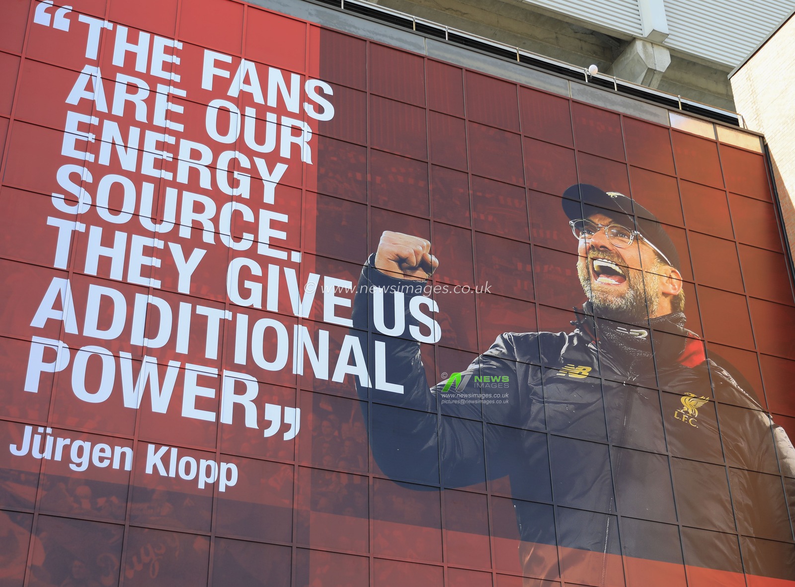 23rd August 2019 , Anfield, Liverpool, England; Premier League Football, Liverpool vs Arsenal ;  Billboard of Jurgen Klopp at Anfield

Credit: Conor Molloy/News Images 


Premier League/EFL Football images are subject to DataCo Licence