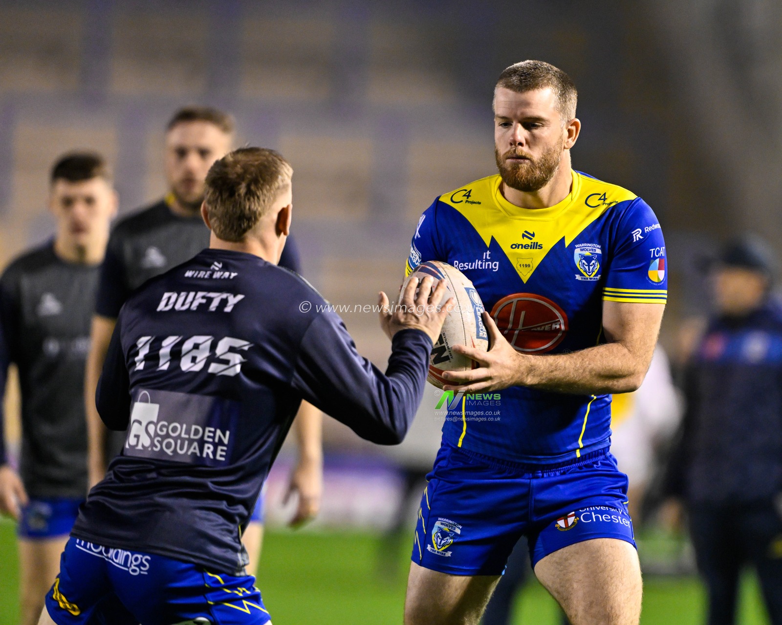 Joe Bullock of Warrington Wolves during pre match warm up  during the Betfred Super League Round 2 match Warrington Wolves vs Hull FC at Halliwell Jones Stadium, Warrington, United Kingdom, 23rd February 2024

(Photo by Cody Froggatt/News Images)