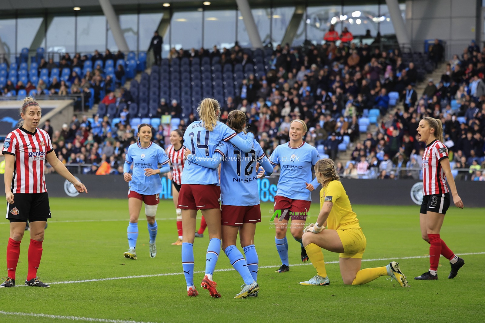 Julie Blakstad #41 of Manchester City celebrates scoring to make it 1-0 during the FA Womens Continental League Cup match Manchester City Women vs Sunderland AFC Women at Etihad Campus, Manchester, United Kingdom, 27th November 2022

(Photo by Conor Molloy/News Images)