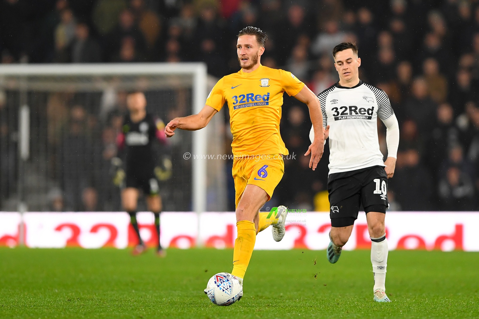 23rd November 2019, Pride Park Stadium, Derby, England; Sky Bet Championship, Derby County v Preston North End : Ben Davies (6) of Preston North End 

Credit: Jon Hobley/News Images