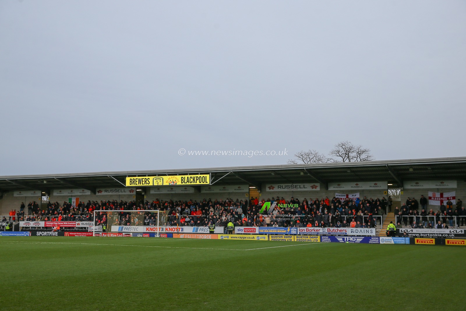 Blackpool fans during the Sky Bet League 1 match Burton Albion vs Blackpool at Pirelli Stadium, Burton upon Trent, United Kingdom, 26th December 2023

(Photo by Gareth Evans/News Images)