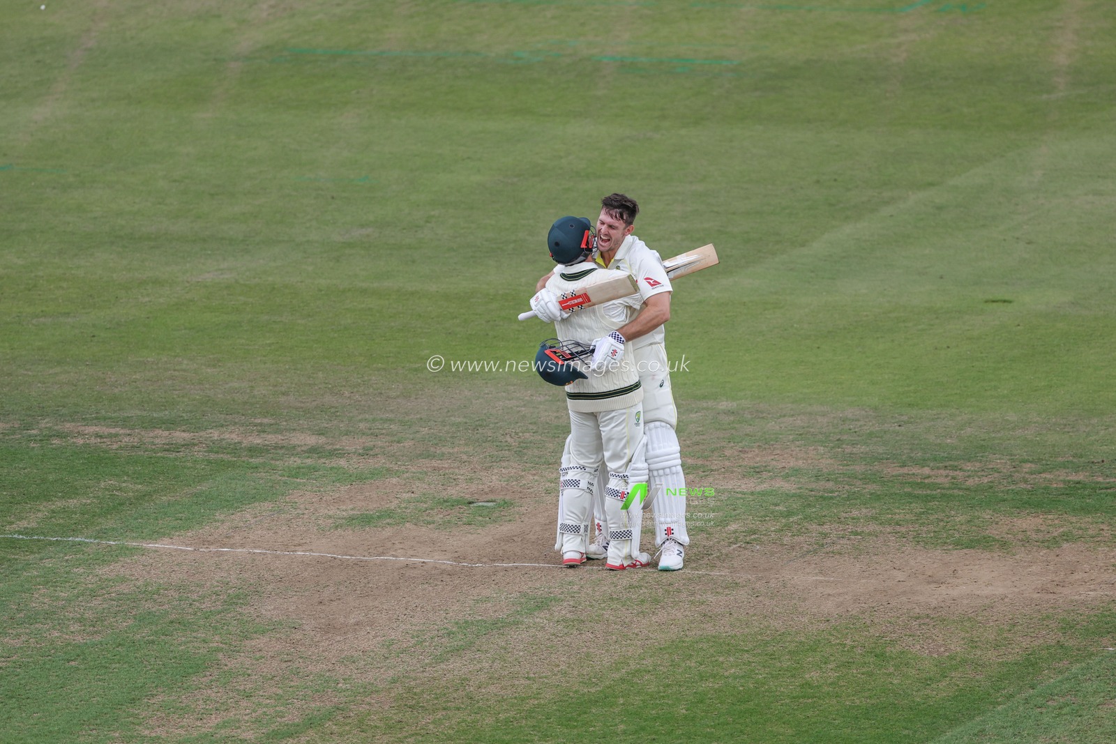 Mitchell Marsh of Australia reaches for the crease with Travis Head of Australia during the LV= Insurance Ashes Third Test Series Day 1 England v Australia at Headingley Stadium, Leeds, United Kingdom, 6th July 2023

(Photo by Mark Cosgrove/News Images)