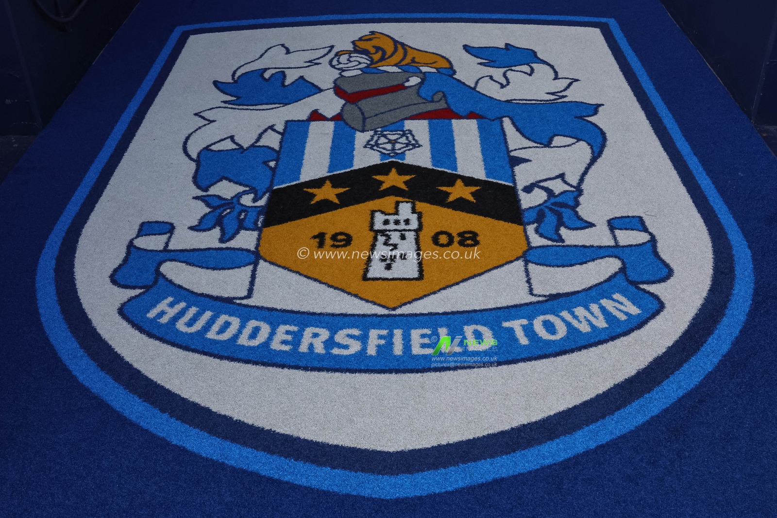 Huddersfield Town logo entrance to the tunnel during the Carabao Cup match Huddersfield Town vs Leicester City at Accu Stadium, Huddersfield, United Kingdom, 13th August 2025

(Photo by Mark Cosgrove/News Images)