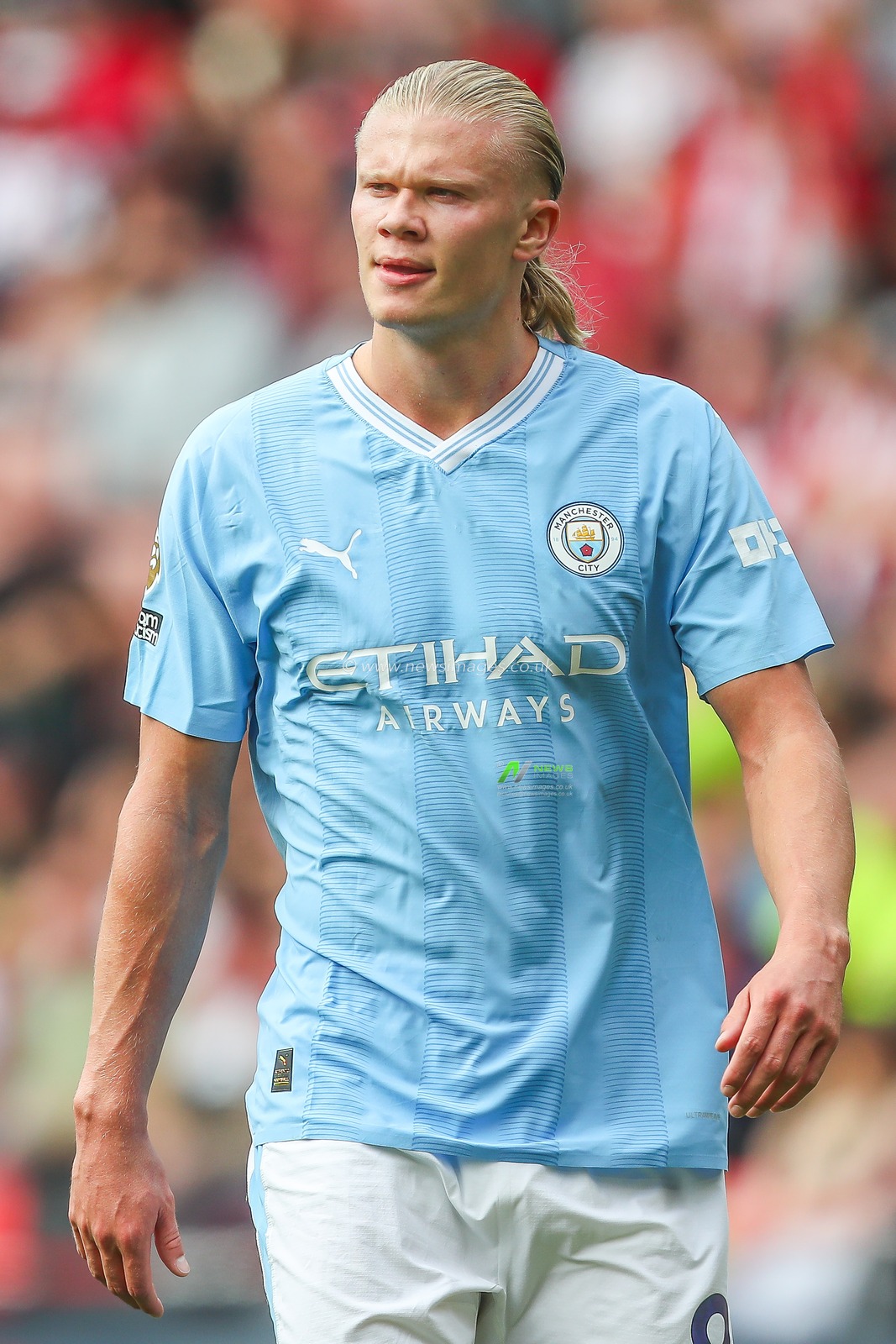Erling Haaland #9 of Manchester City during the Premier League match Sheffield United vs Manchester City at Bramall Lane, Sheffield, United Kingdom, 27th August 2023

(Photo by Gareth Evans/News Images)