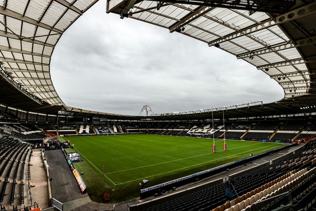 A general view of MKM Stadium ahead of the Betfred Super League round 25 match Hull FC vs Warrington Wolves at MKM Stadium, Hull, United Kingdom on 29 August 2026

(Photo by Alfie Cosgrove/News Images)