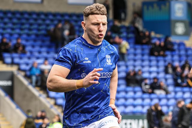 George Williams of Warrington Wolves in the pre-game warm up during the Betfred Super League round 7 match Warrington Wolves vs Leigh Leopards at The Halliwell Jones Stadium, Warrington, United Kingdom on 04 April 2026

(Photo by Alfie Cosgrove/News Images)