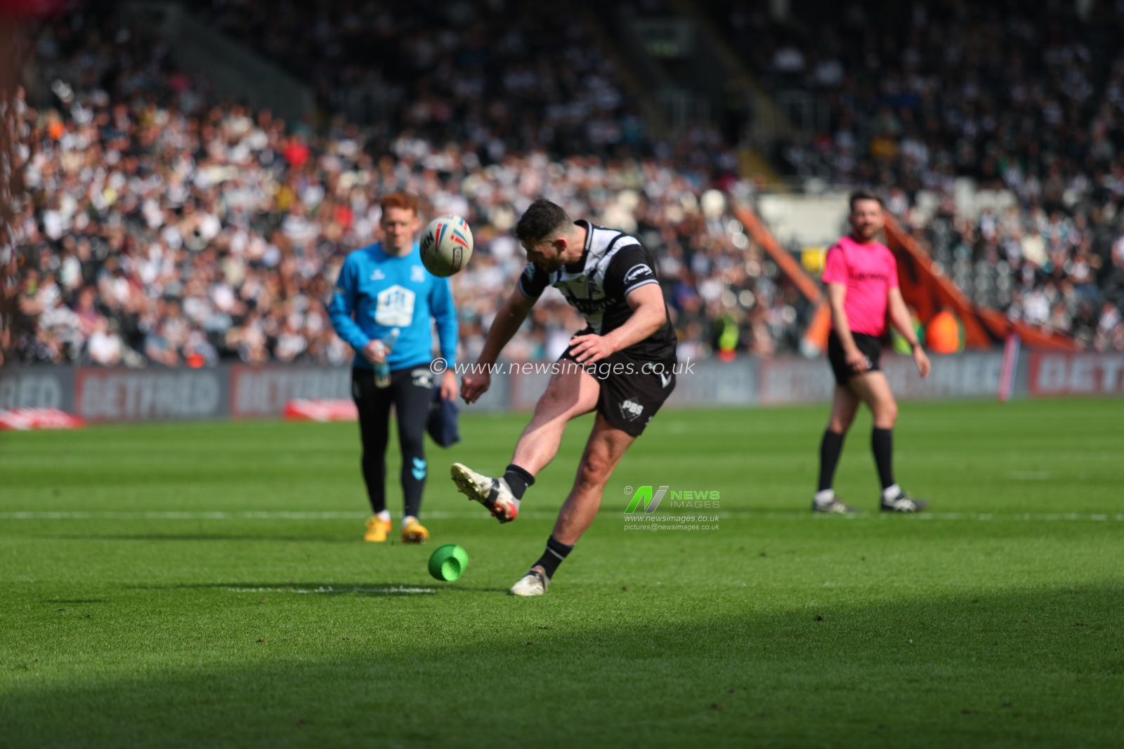 Jake Connor #1 of Hull FC kicks the conversion kick