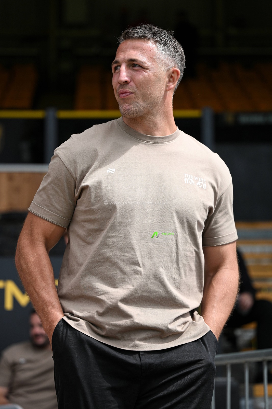 Sam Burgess, Head Coach of Warrington Wolves looks on prior to the Betfred Super League round 21 match Castleford Tigers vs Warrington Wolves at OneBore Stadium, Castleford, Untied Kingdom on 01 August 2026

(Photo by Ben Roberts/News Images)
