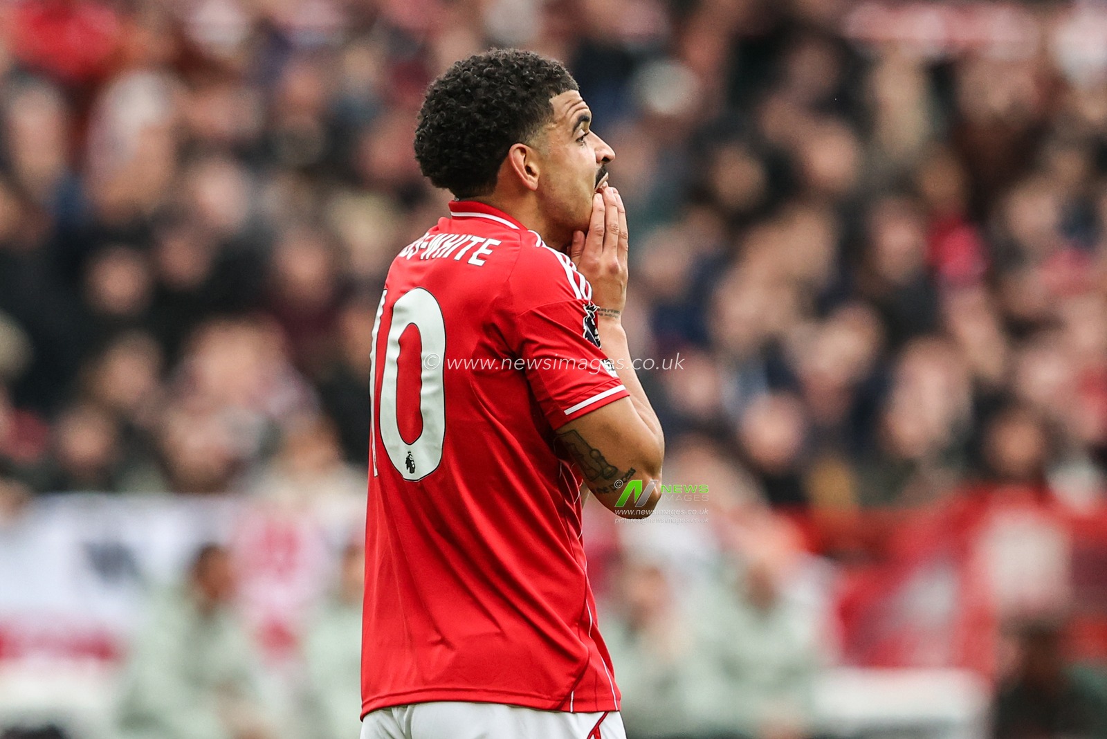 Morgan Gibbs-White of Nottingham Forest reacts after a missed shot on goal during the Premier League match Nottingham Forest vs Chelsea at City Ground, Nottingham, United Kingdom, 18th October 2025

(Photo by Alfie Cosgrove/News Images)