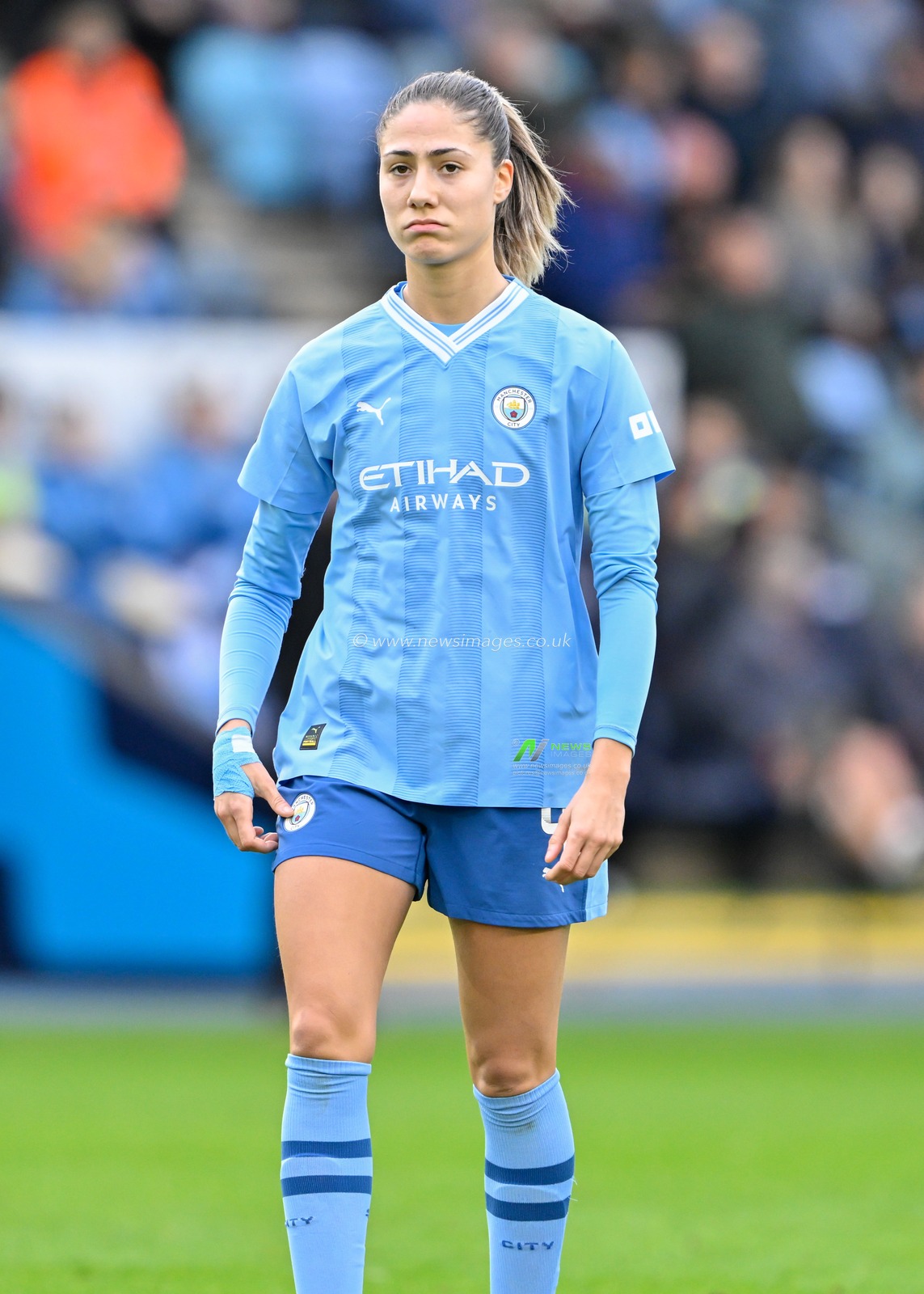 Laia Aleixandri of Manchester City Women, during the The FA Women's Super League match Manchester City Women vs Leicester City Women at Joie Stadium, Manchester, United Kingdom, 4th February 2024

(Photo by Cody Froggatt/News Images)