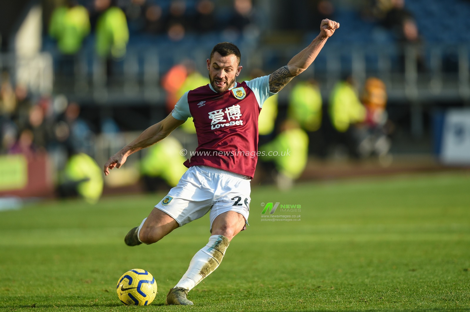 1st January 2020, Turf Moor, Burnley, England; Premier League, Burnley v Aston Villa : Phillip Bardsley (26) of Burnley in action during the game.

Credit: Richard Long/News Images