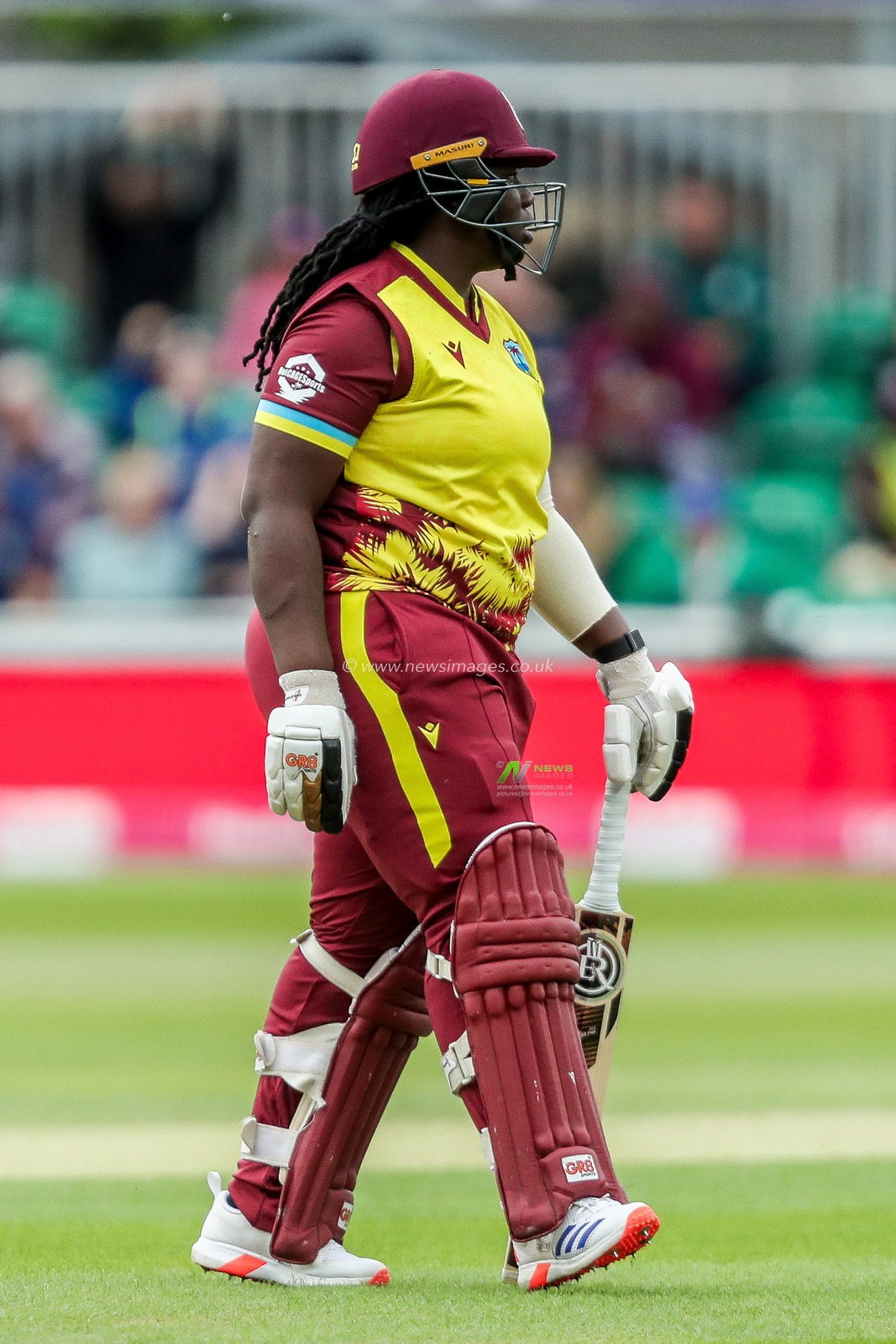 Qiana Joseph of West Indies Women looks dejected following her dismissal during the 3rd Vitality IT20 Series match England Women vs West Indies Women at The Cloud County Ground, Chelmsford, United Kingdom, 26th May 2025

(Photo by Izzy Poles/News Images)