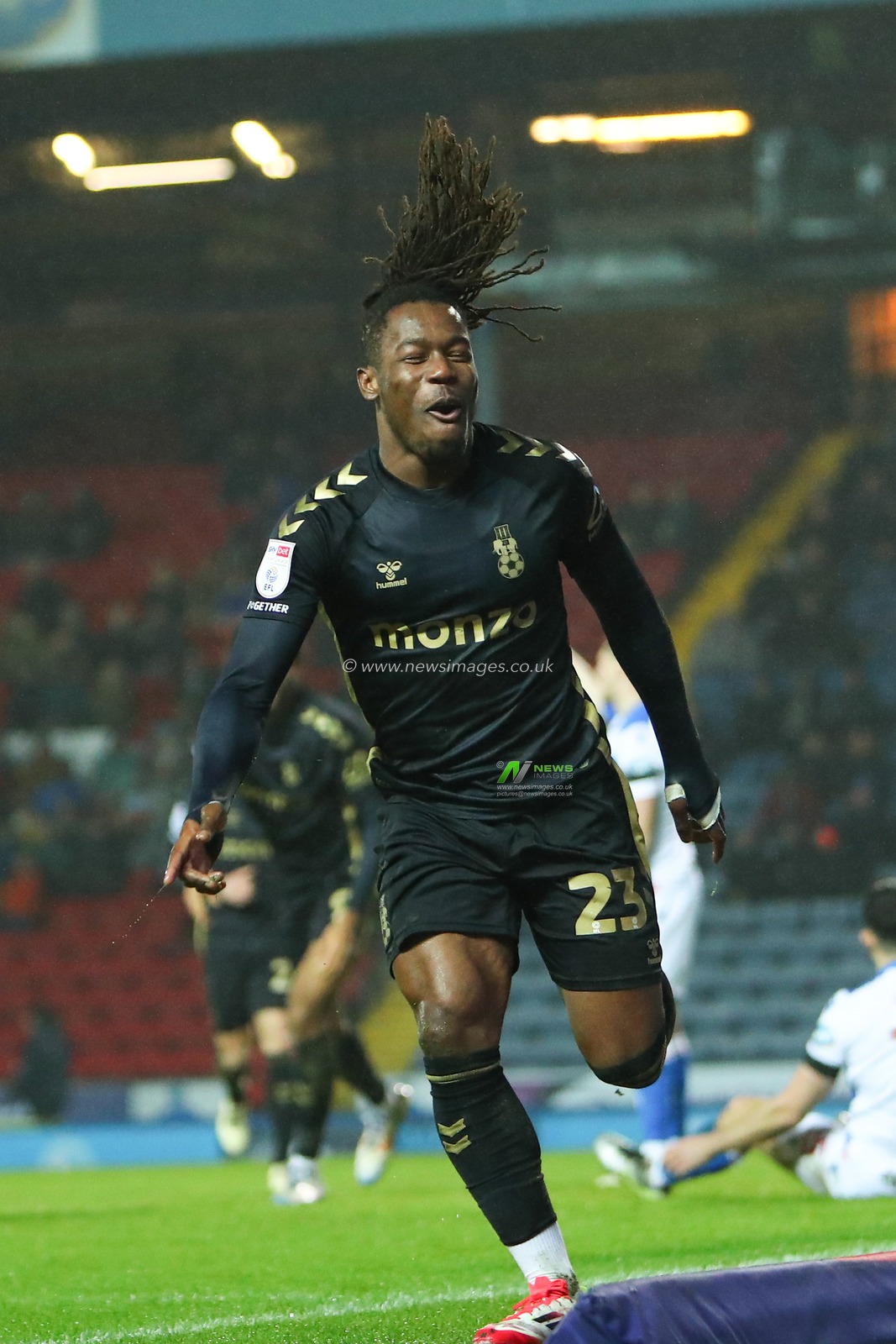 Brandon Thomas-Asante of Coventry City celebrates to make it 2-0 Coventry City during the Sky Bet Championship match Blackburn Rovers vs Coventry City at Ewood Park, Blackburn, United Kingdom, 21st January 2025

(Photo by Jorge Horsted/News Images)