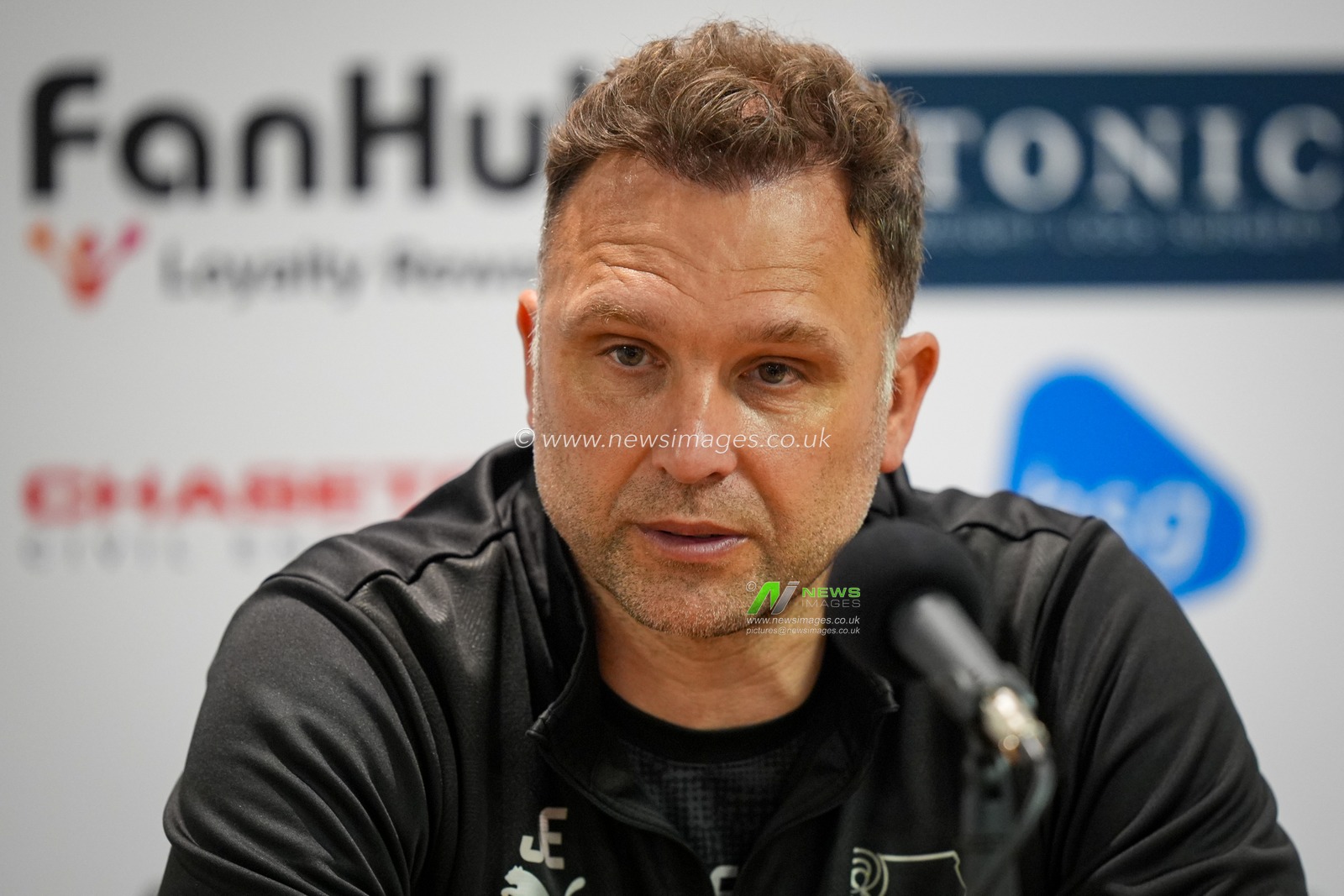John Eustace manager of Derby County in the manager post match press conference during the Sky Bet Championship match Derby County vs Sheffield United at Pride Park Stadium, Derby, United Kingdom on 02 May 2026

(Photo by Maynard Manyowa/News Images)