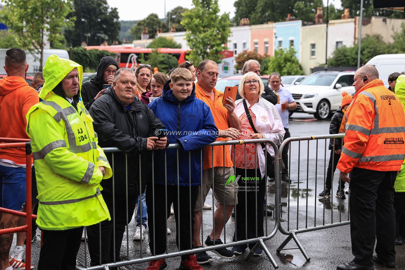 Blackpool fans arrive at Ashton Gate