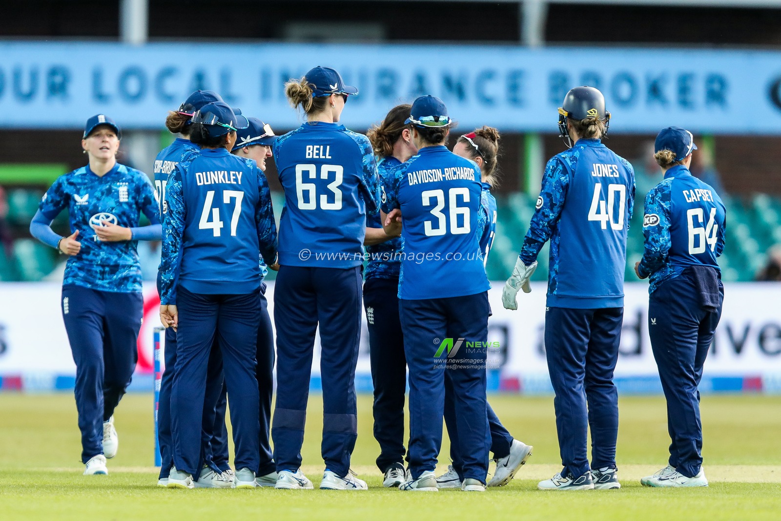 England Women celebrates after the dismissal of Aaliyah Alleyne of West Indies Women during the 2nd Metro Bank ODI Day International England Women v West Indies Women at Uptonsteel County Ground, Leicester, United Kingdom, 4th June 2025

(Photo by Izzy Poles/News Images)