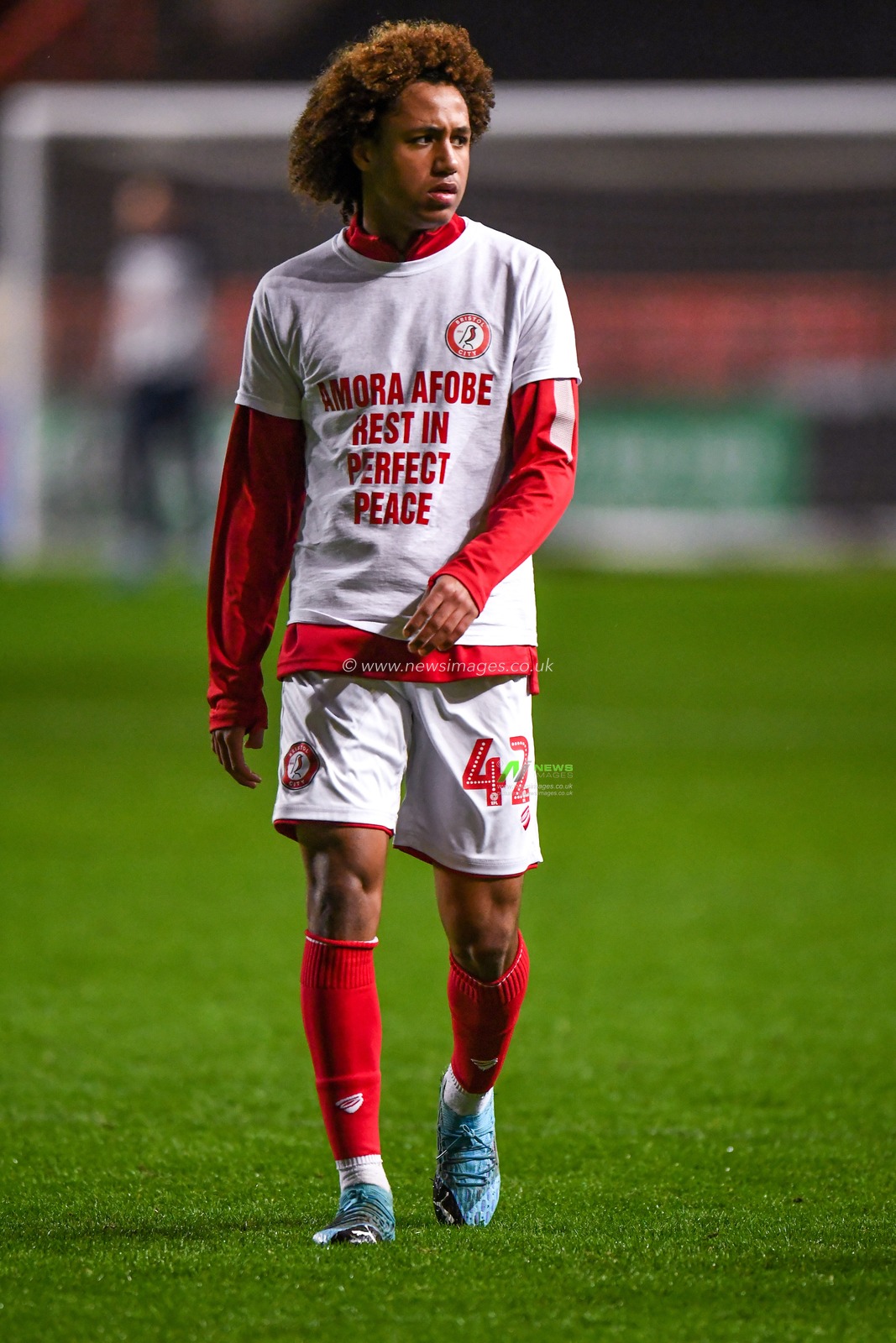 10th December 2019, Ashton Gate, Bristol, England; Sky Bet Championship, Bristol City v Millwall : Han-Noah Massengo (42) of Bristol City during warmup

Credit: Gareth Dalley/News Images