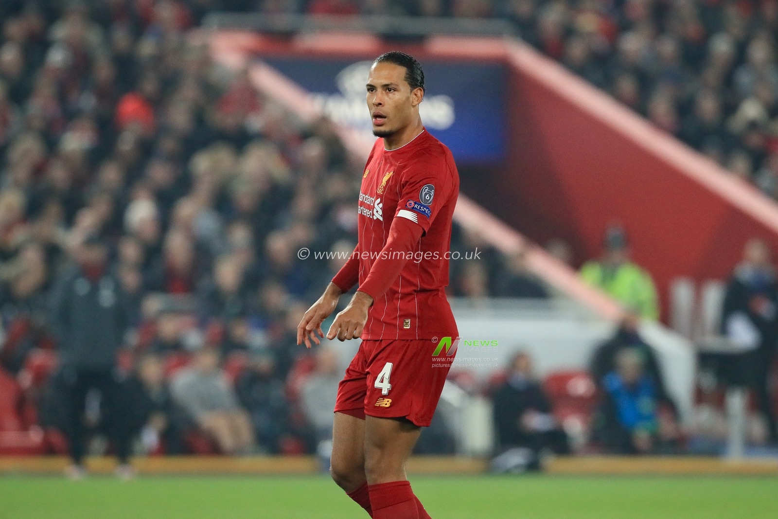 5th November 2019, Anfield, Liverpool, England; UEFA Champions League, Liverpool v KRC Genk : Virgil van Dijk (4) of Liverpool 

Credit: Mark Cosgrove/News Images