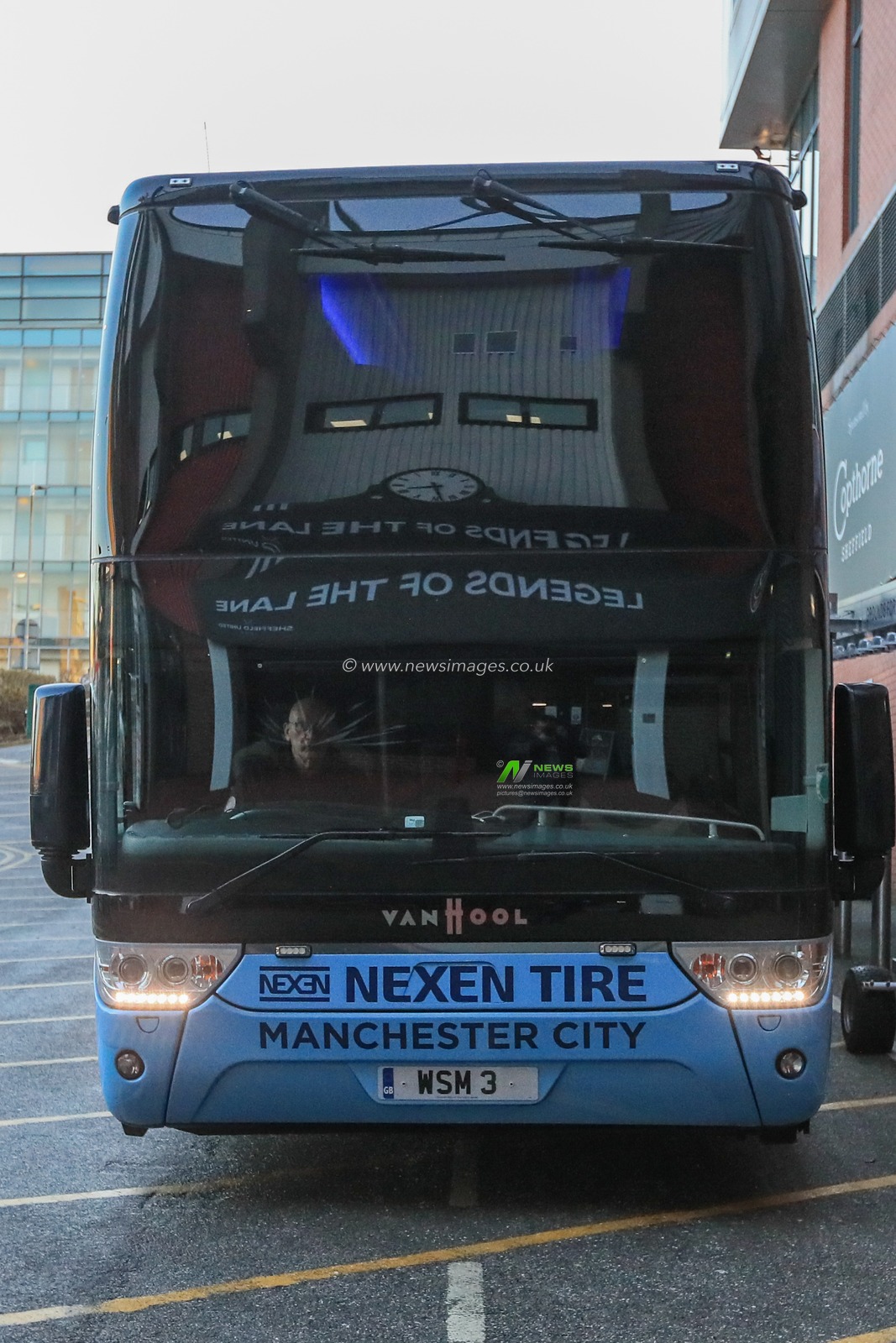 21st January 2020, Bramall Lane, Sheffield, England; Premier League, Sheffield United v Manchester City : Manchester Cityâ€™s team coach parks at Bramall Lane as it  prepares to pick the team up ahead of this evenings game