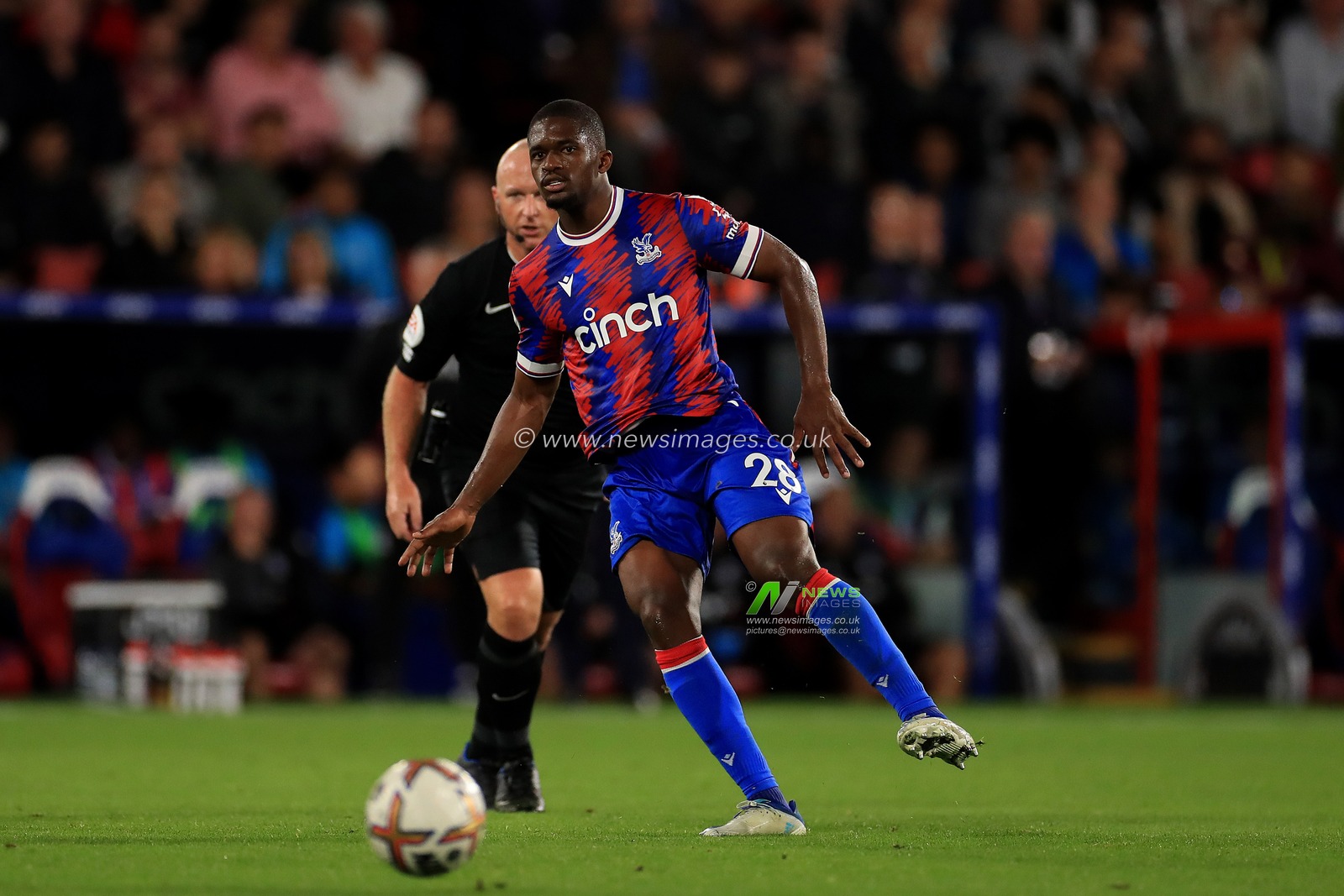 Cheick DoucourÃ© #28 of Crystal Palace in action.