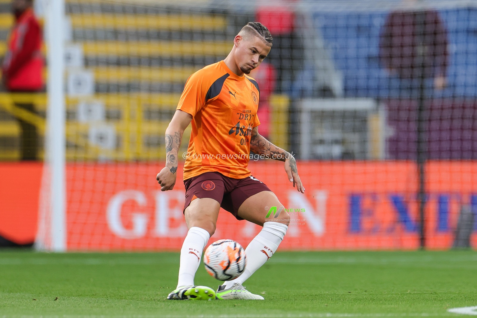 Kalvin Phillips of Manchester City during the pre-game warmup ahead of the Premier League match Burnley vs Manchester City at Turf Moor, Burnley, United Kingdom, 11th August 2023

(Photo by Mark Cosgrove/News Images)