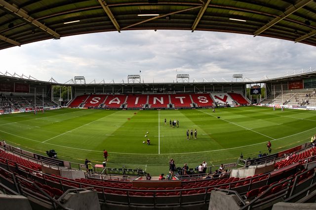 A general view of Totally Wicked Stadium ahead of the Betfred Super League round 15 match St Helens vs Leeds Rhinos at Totally Wicked Stadium, St Helens, United Kingdom, 20th June 2025

(Photo by Alfie Cosgrove/News Images)
