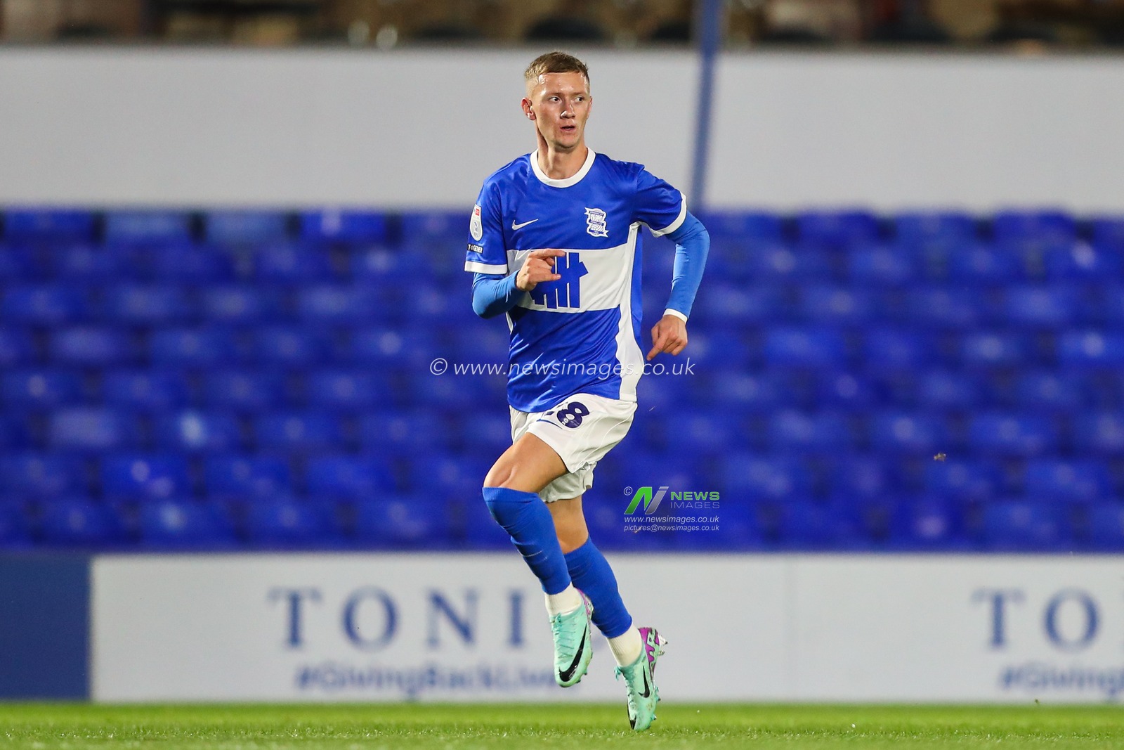 Jay Stansfield of Birmingham City during the Bristol Street Motors Trophy match Birmingham City vs Walsall at St. Andrew's @ Knighthead Park, Birmingham, United Kingdom, 3rd September 2024

(Photo by Gareth Evans/News Images)