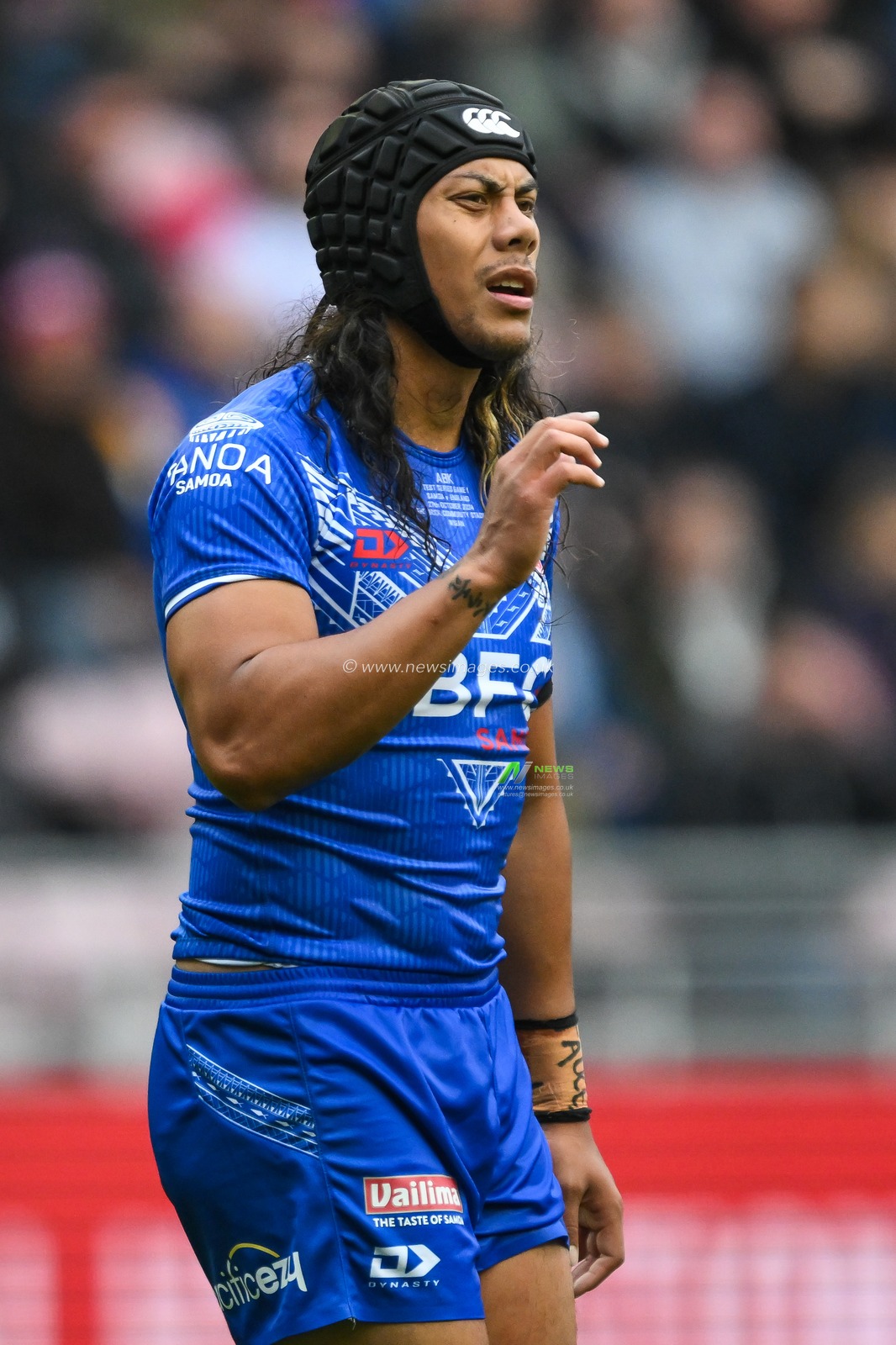 Jarome Luai of Samoa during the ABK Beer Internationals Series match England vs Samoa at The Brick Community Stadium, Wigan, United Kingdom, 27th October 2024

(Photo by Craig Thomas/News Images)