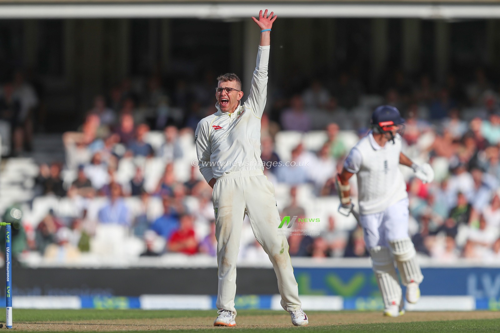 Todd Murphy of Australia appeals during the LV= Insurance Ashes Fifth Test Series Day Three match England vs Australia at The Kia Oval, London, United Kingdom, 29th July 2023

(Photo by Gareth Evans/News Images)