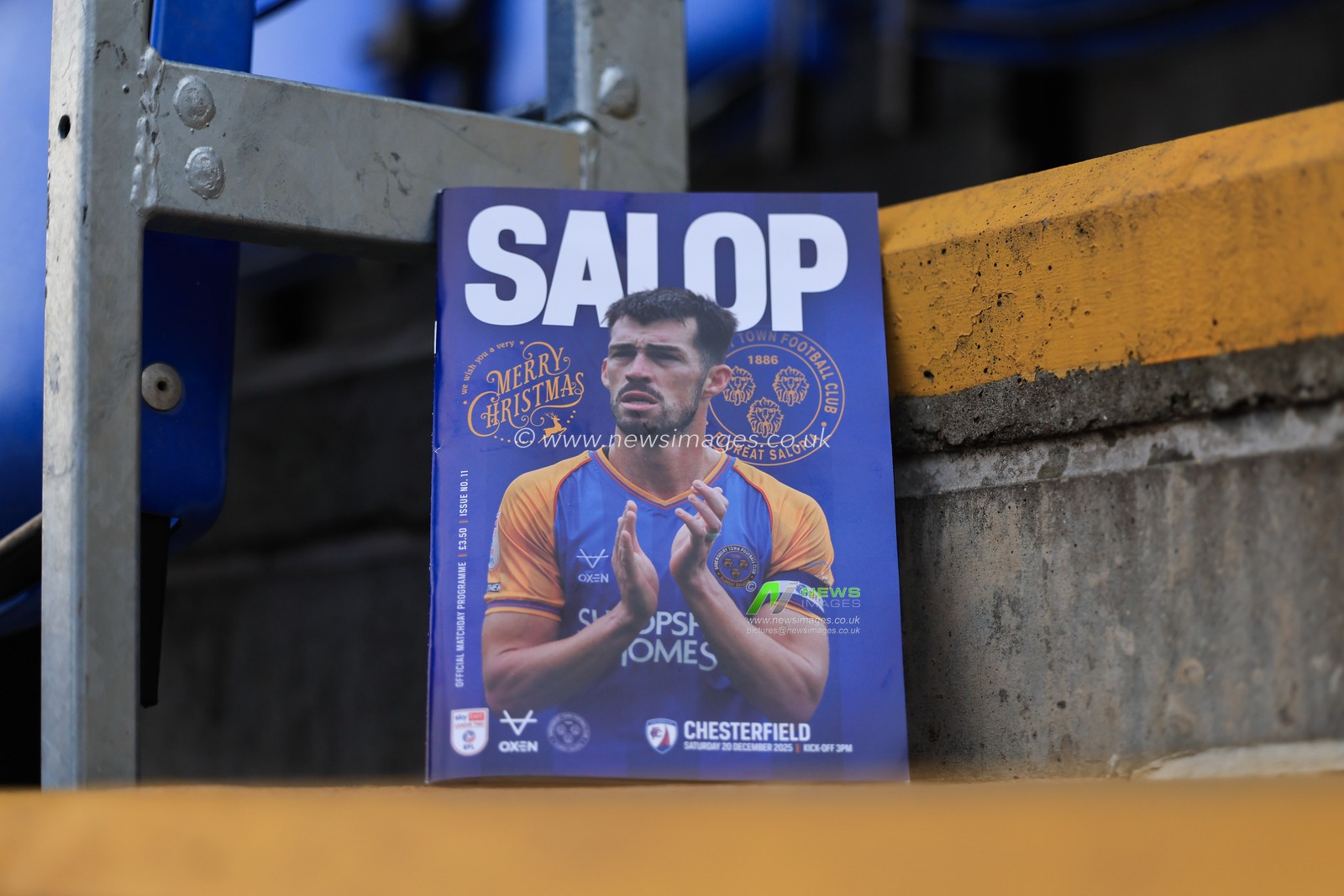 Shrewsbury Program before the Sky Bet League 2 match Shrewsbury Town vs Chesterfield at Croud Meadow, Shrewsbury, United Kingdom, 20th December 2025

(Photo by Euan Manning/News Images)

*** GER AUT SUI OUT ***